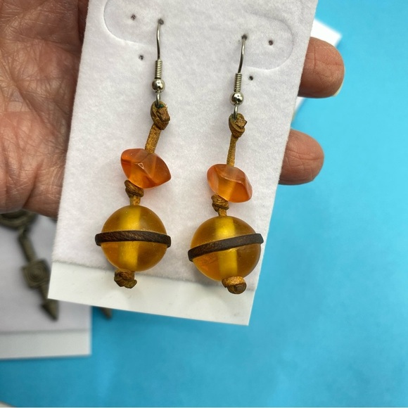 Boho Style Long Pierced Earrings Bundle of Three Pairs - Picture 2 of 5